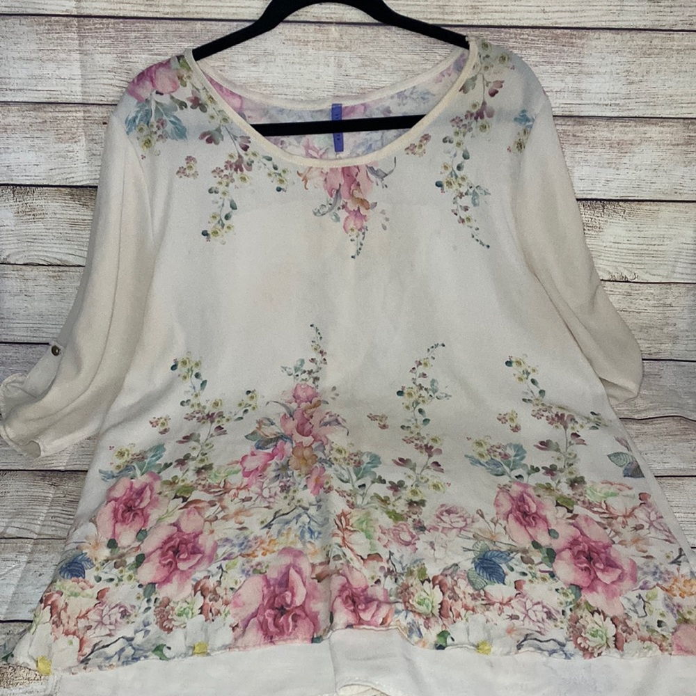 Bluebell Top Nude Floral Blouse for Women